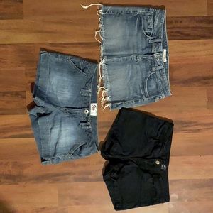 Size 5 bundle 2 jean shorts 1 skirt